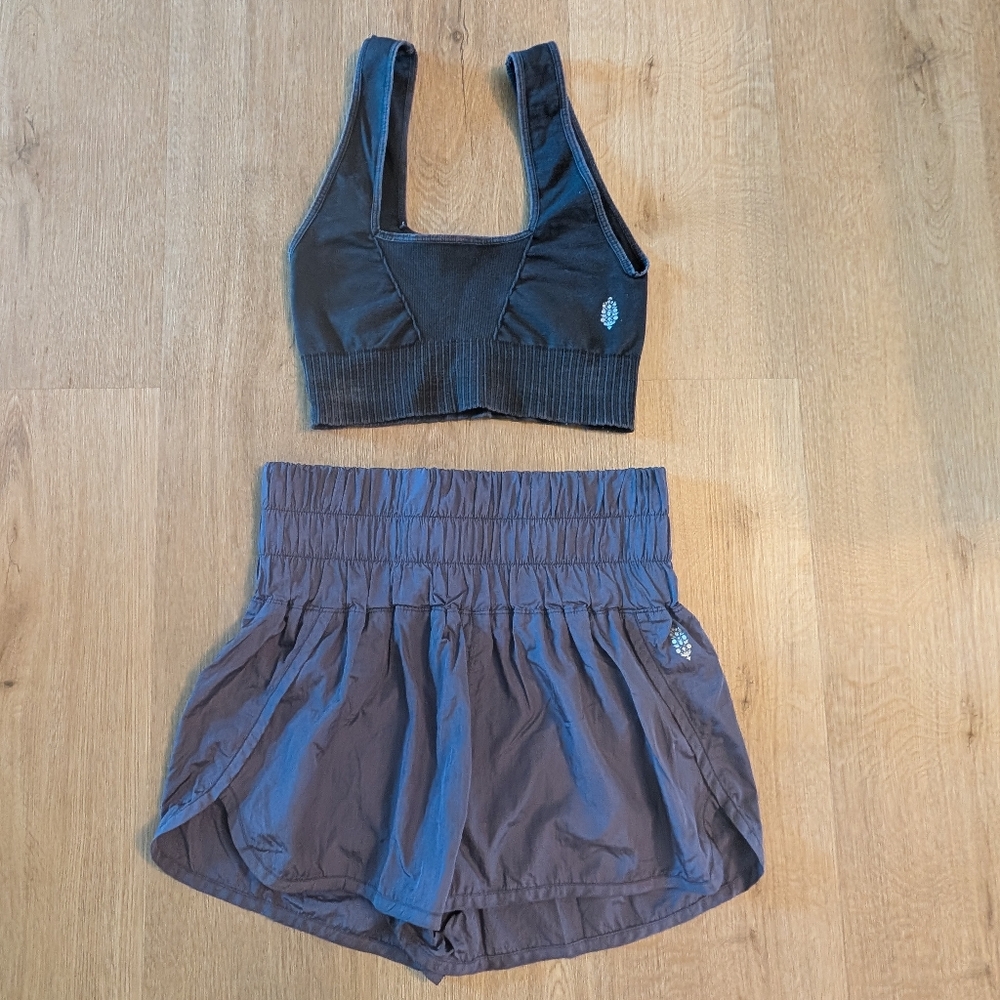 Free People Movement Workout Set Good Karma Sports Bra XS/S Way Home Shorts S